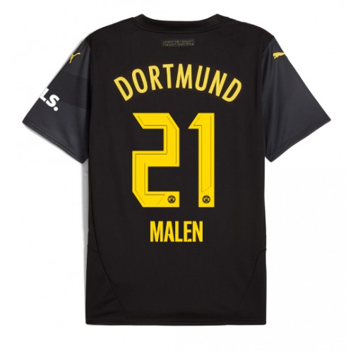 Fotbalové Dres Borussia Dortmund Donyell Malen #21 Venkovní 2024-25 Krátký Rukáv